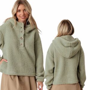 Cozy Green Sherpa Hoodie